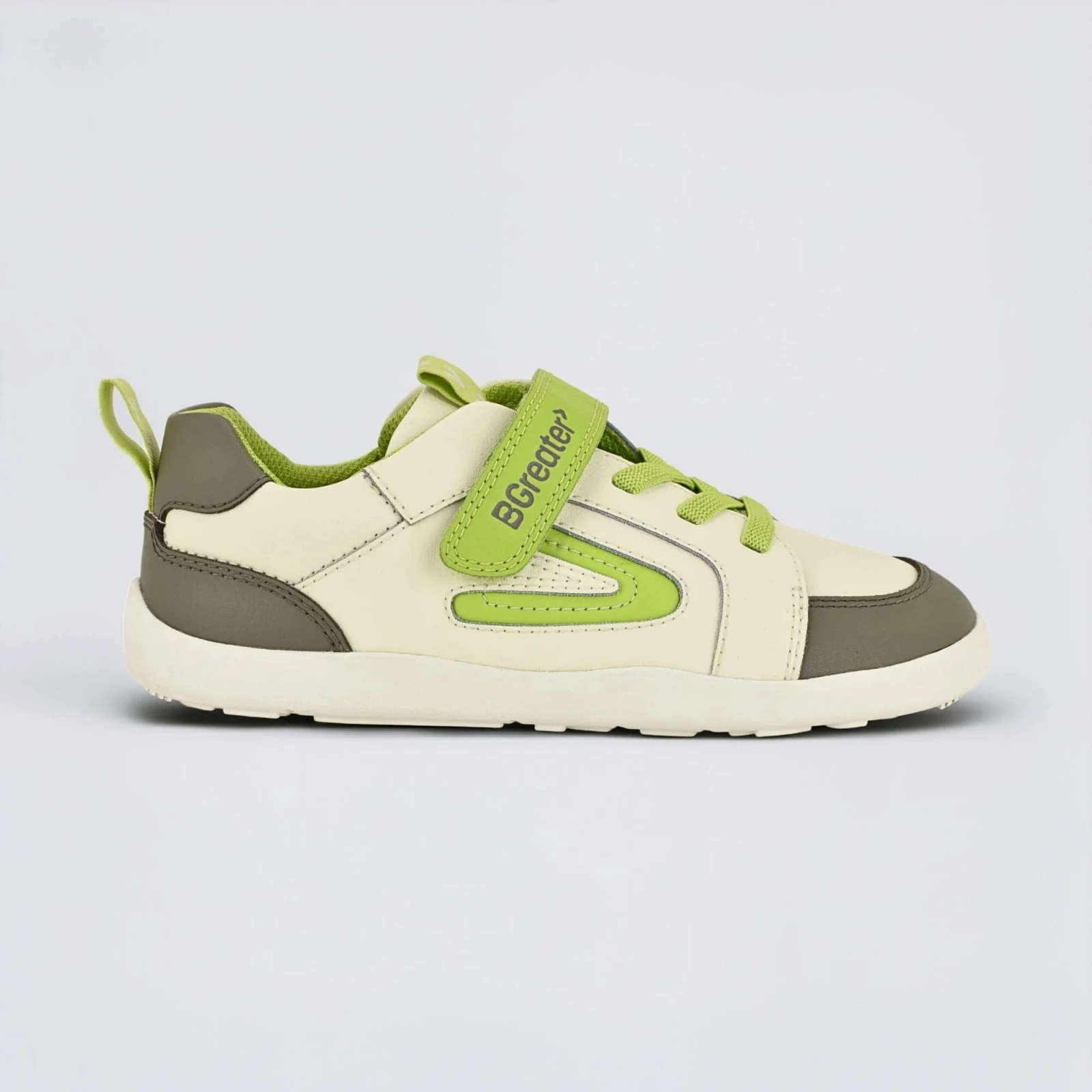 Кроссовки BGreater All Leather Lev — серый с лаймовым, фото 3
