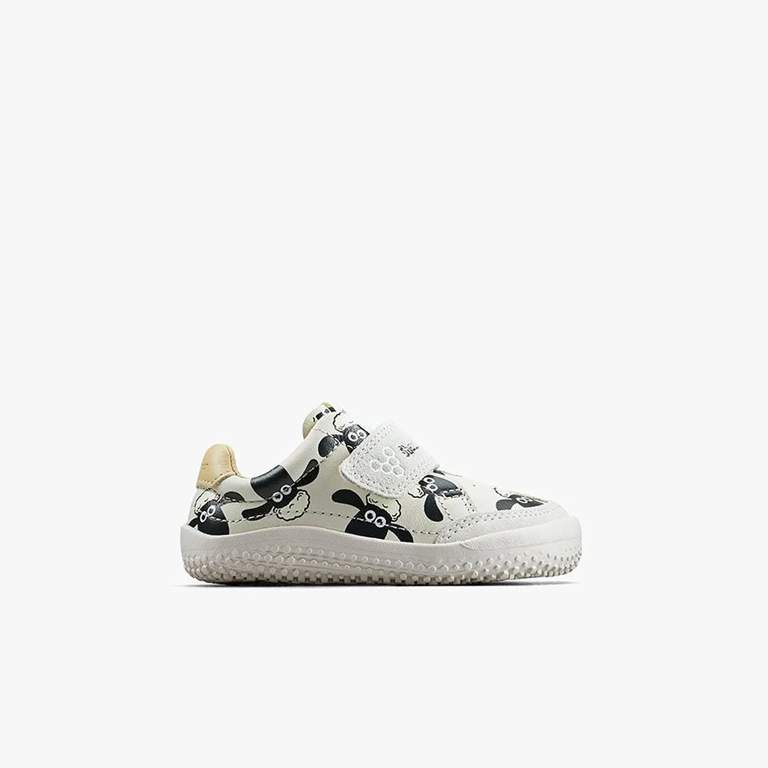 Кроссовки Vivobarefoot Gobi Sneaker — для малышей, белый с принтом «Барашек Шон»