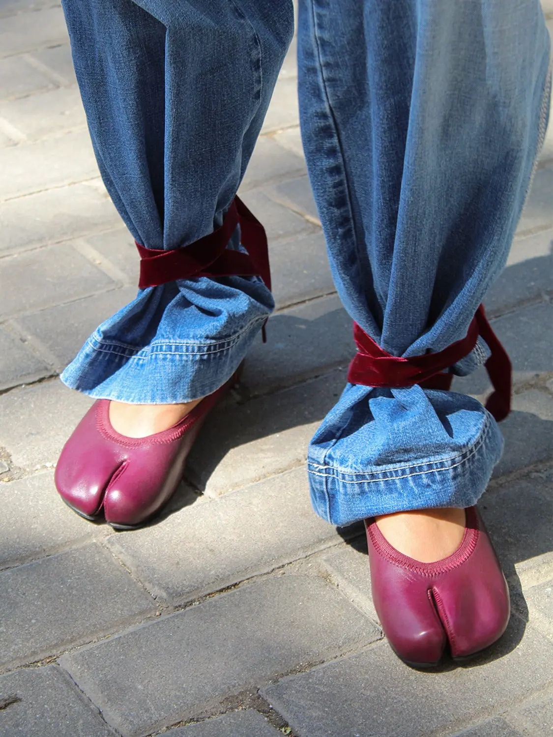 Босоногие балетки таби Libertas Barefoot Tabi — винный, фото 2